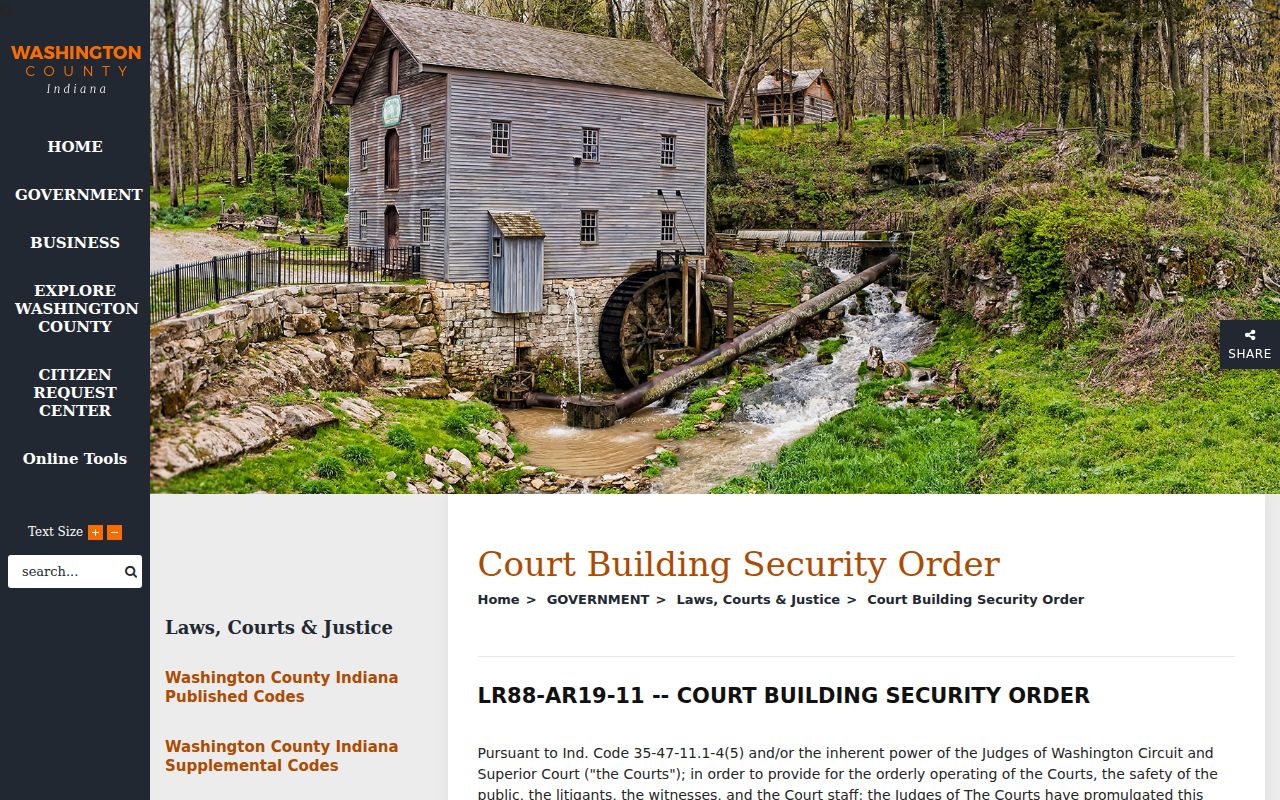 Washington County court building security information