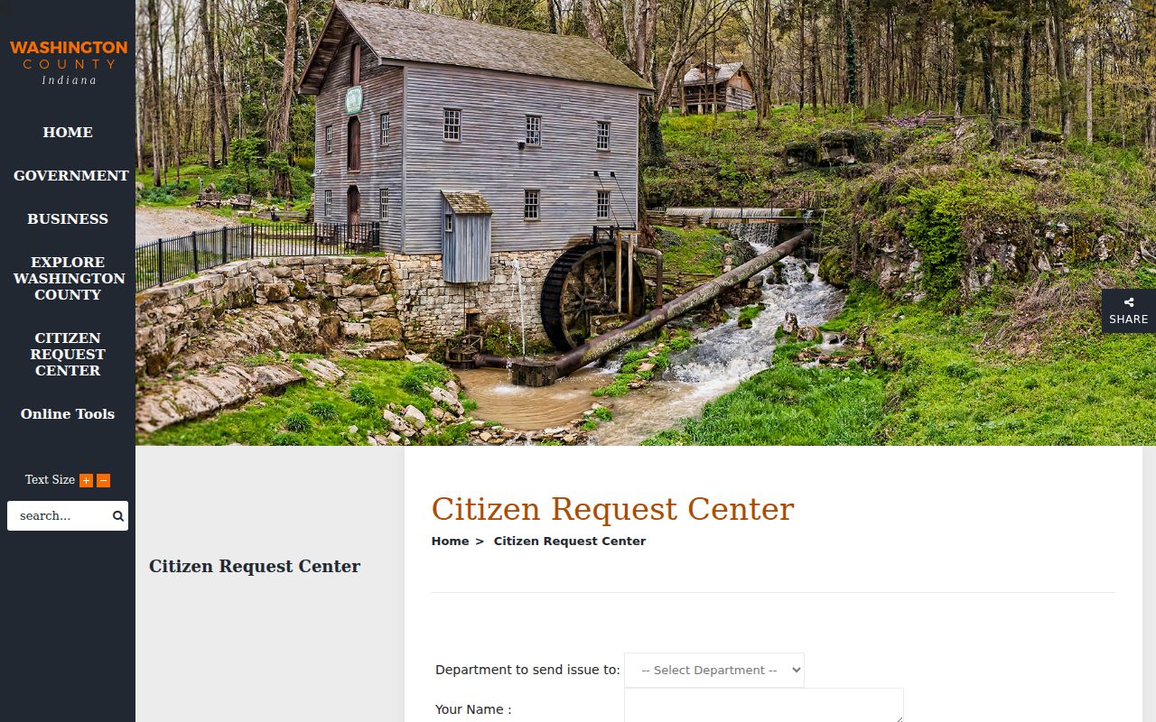 Washington County case lookup citizen request center