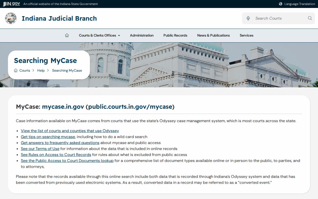 Washington County case lookup MyCase help