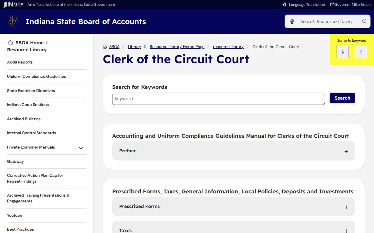 Washington County court record Clerk fee resource