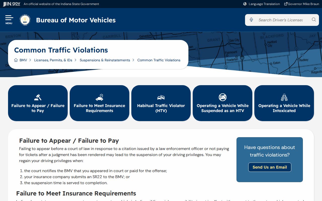 Washington County traffic ticket violations