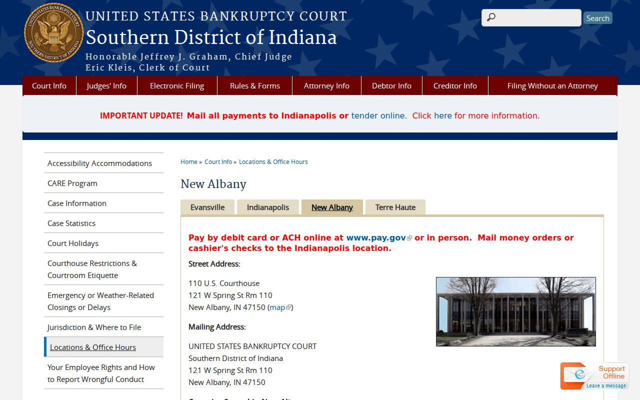 Washington County court dates bankruptcy court boundary