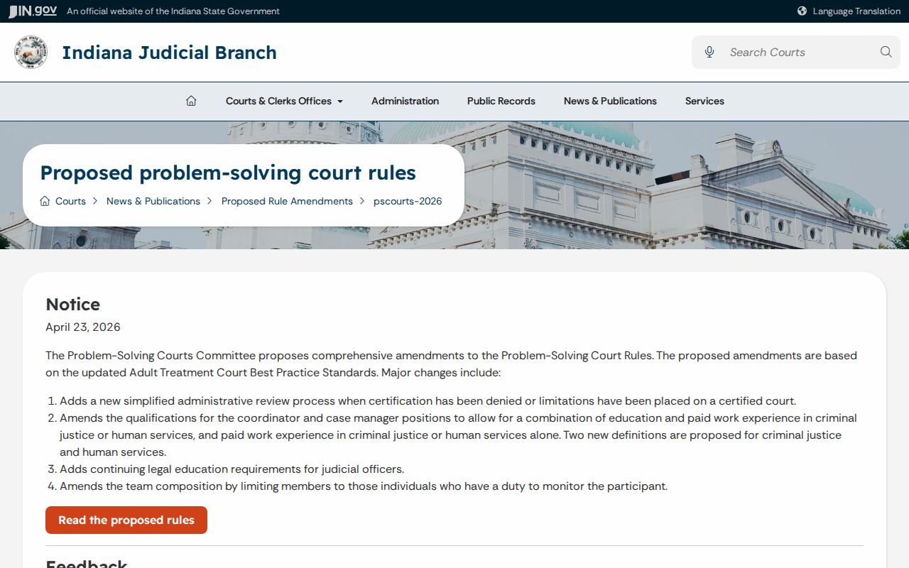 Washington County court docket proposed problem-solving rules