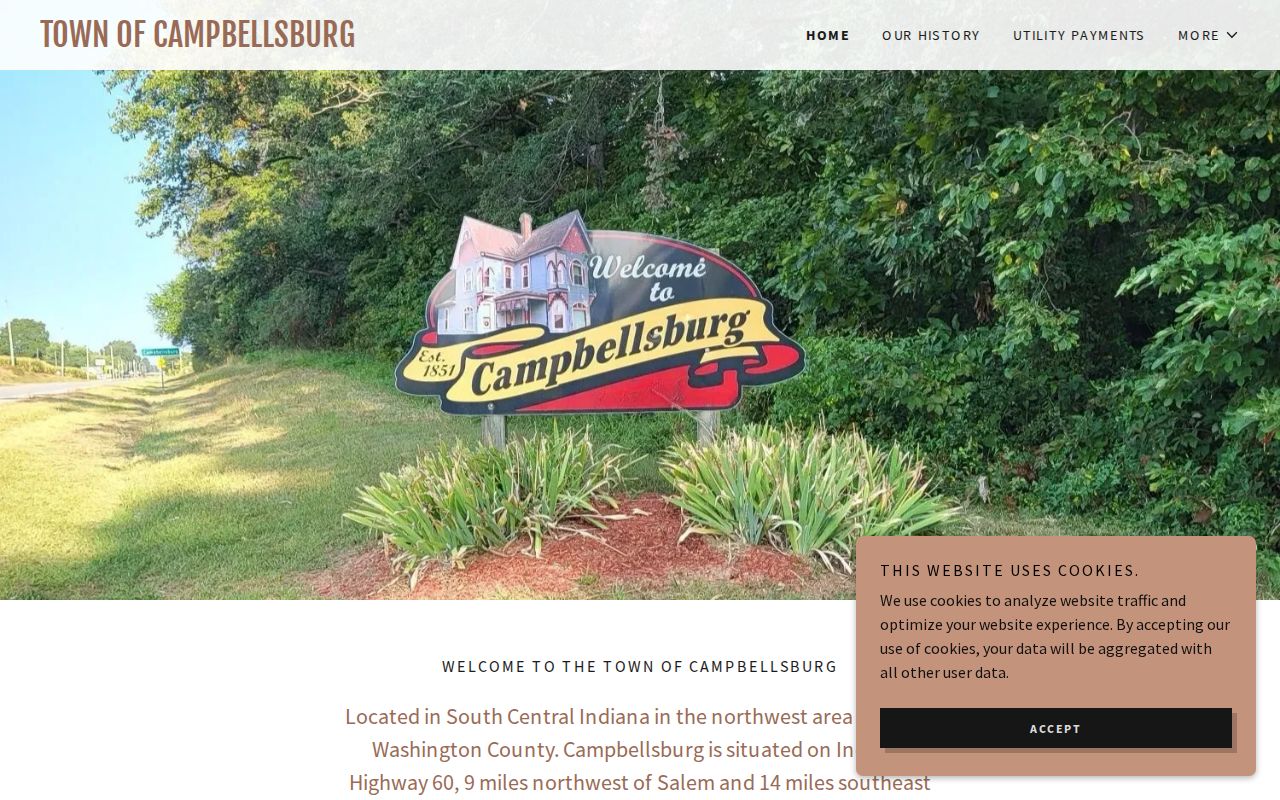 Campbellsburg official town page and Washington County court docket context